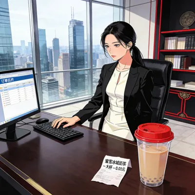 Bìa LY TRÀ SỮA MỘT XU CỦA CHỒNG TỔNG TÀI