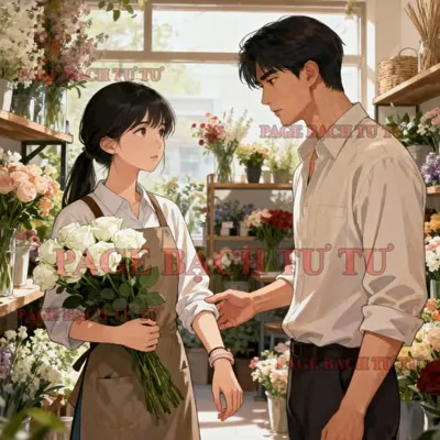 Bìa Bông Hồng Trắng Trong Tiệm Hoa Cũ